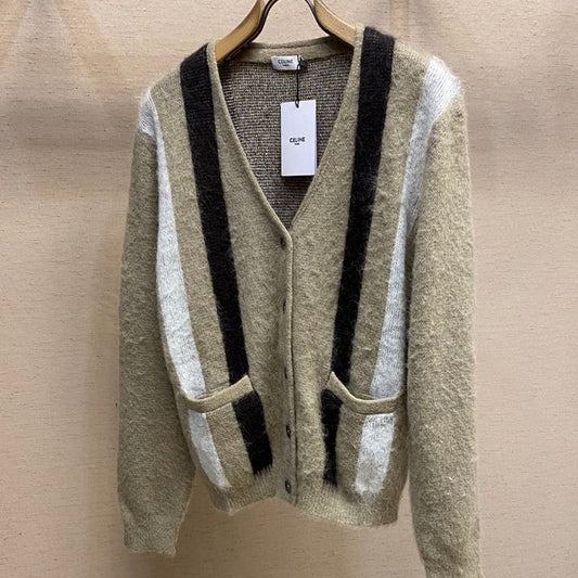 Celine Mohair College Style Cardigan Sweater