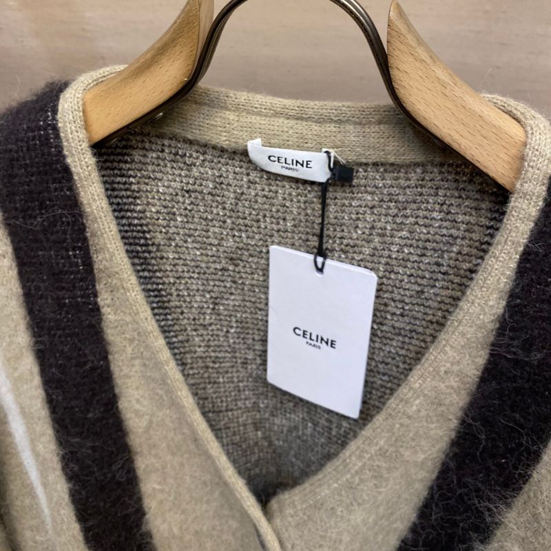 Celine Mohair College Style Cardigan Sweater