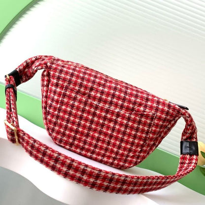 Chanel Red Houndstooth Shoulder Bag