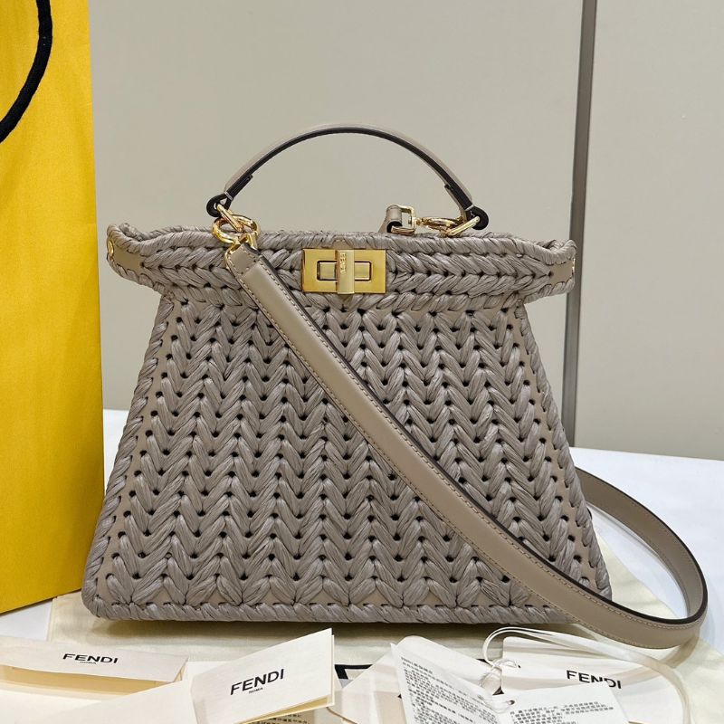 Fendi Peekaboo ISeeU Raffia Bag