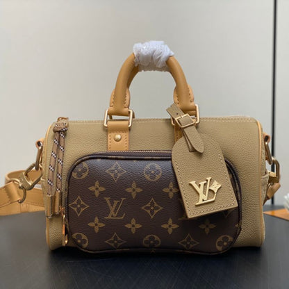 Louis Vuitton Beige Keepall Bandouliere 25 Bag