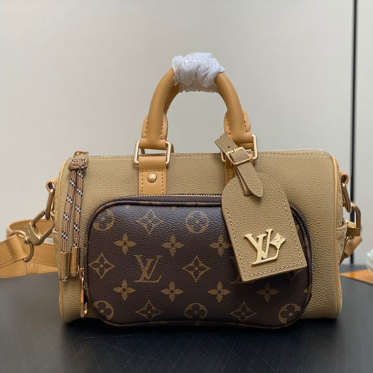 Louis Vuitton Beige Keepall Bandouliere 25 Bag