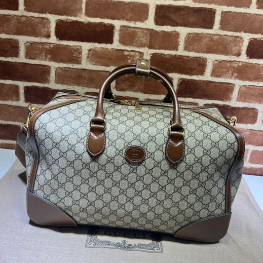 Gucci GG Supreme Monogram Azalea Calfskin Retro Bag