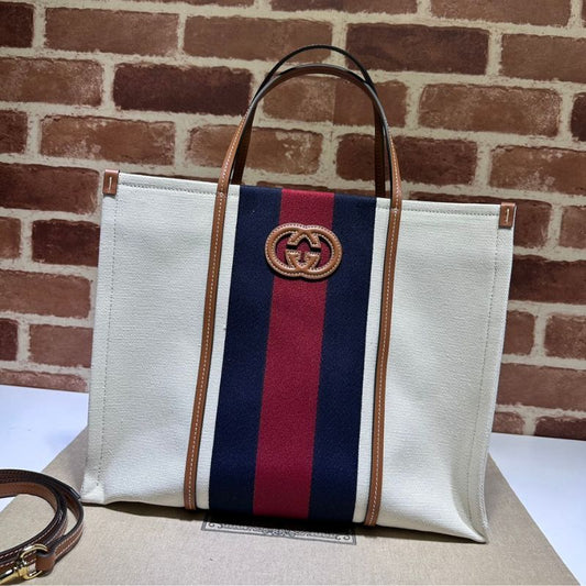 Gucci Interlocking G Large Canvas Tote Bag