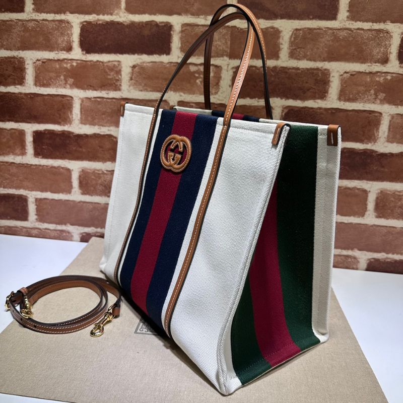 Gucci Interlocking G Large Canvas Tote Bag