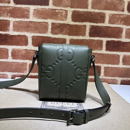 Gucci Jumbo Green Gg Small Messenger Bag