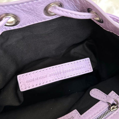 Balenciaga Le Cagole XS Light Purple Arena Lambskin Bucket Bag