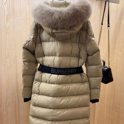 Burberry Super Large Fox Fur Collar Down Jacket