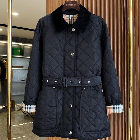 Burberry Warhorse Belt Diamond Quilted Nylon Coat