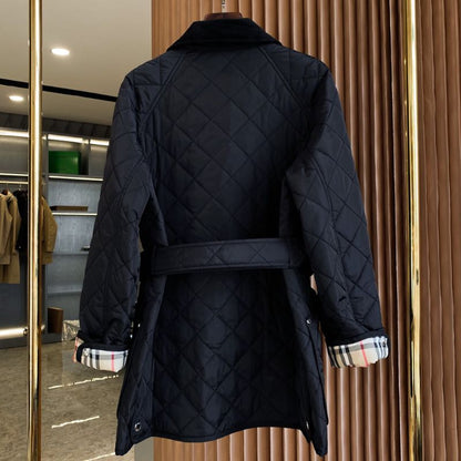 Burberry Warhorse Belt Diamond Quilted Nylon Coat