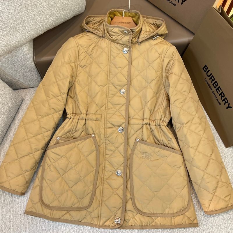 Burberry Diamond Quilted Nylon Mid-Length Cotton Jacket