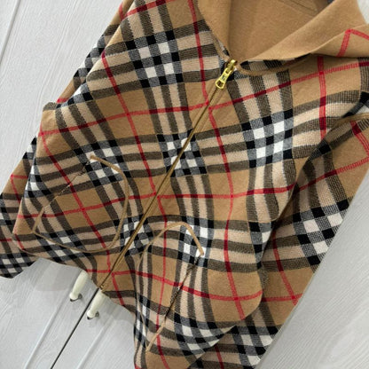 Burberry Double-Sided Zipper Hooded Cardigan