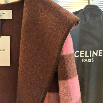 Celine Premium Wool Plaid Bathrobe Coat