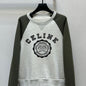 Celine Early Spring New Contrast Color Letter Round Neck Sweatshirt