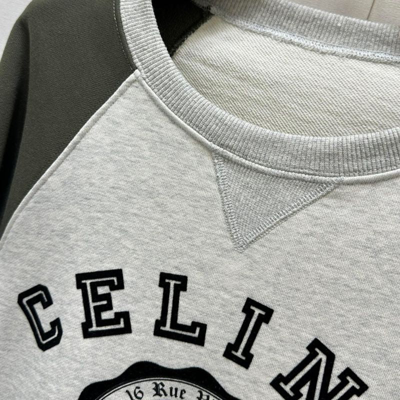 Celine Early Spring New Contrast Color Letter Round Neck Sweatshirt