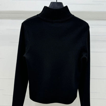 Hermes High Collar Logo Knitted Sweater