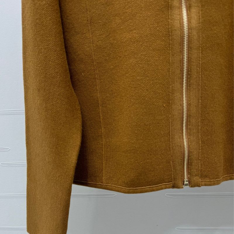 Hermes Lapel Zipper Wool Cardigan