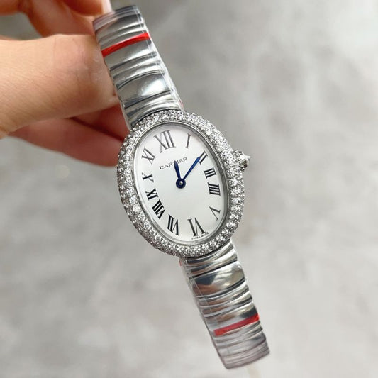 Cartier Baignoire Diamond Bezel Wrist Watch