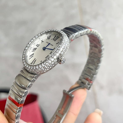 Cartier Baignoire Diamond Bezel Wrist Watch