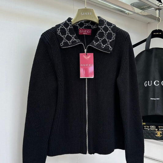 Gucci Rhinestone Lapel Wool Jacket