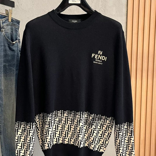 Fendi Artisanal Jacquard Round Neck Sweater