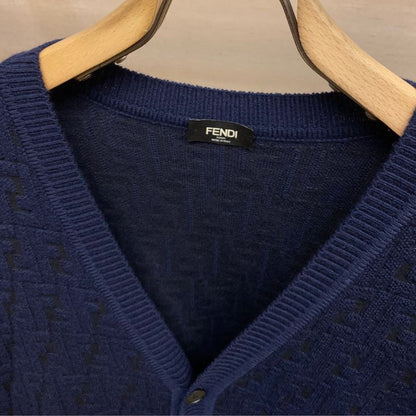 Fendi Inspired FF Stripes Wool Cardigan