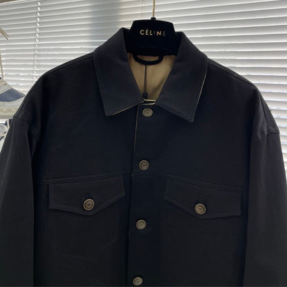 Gucci Solid Color Pointed Collar Zipper Down Jacket