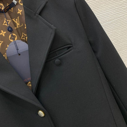 LV Monogram Stripe Stand Collar Windbreaker Coat