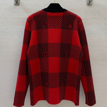 LV Checkerboard Logo Knit Sweater