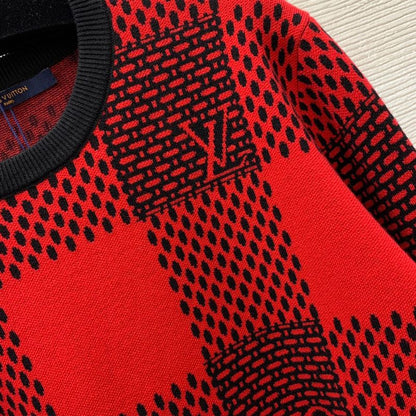 LV Checkerboard Logo Knit Sweater