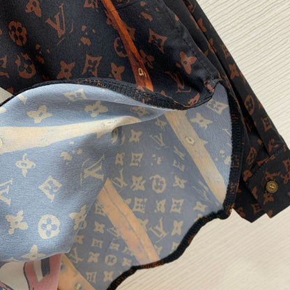 LV Custom Silk Texture Monogram Shirt