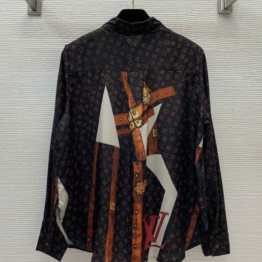 LV Custom Silk Texture Monogram Shirt