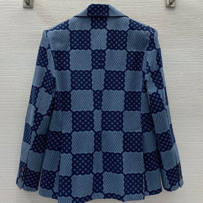 LV Monogram Checkerboard Print Suit Jacket