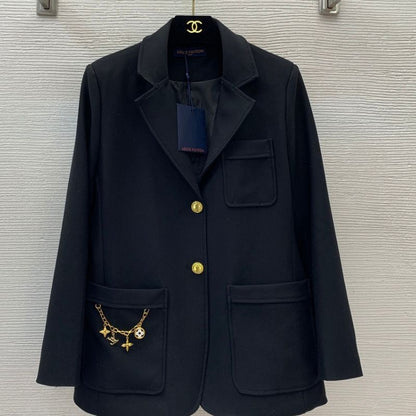 LV Custom Logo Two-Button Slim Fit Suit Jacket