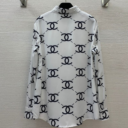 Chanel Diamond Double C Print Button-Down Shirt