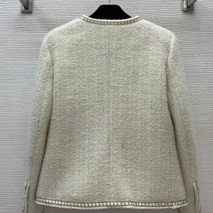 Chanel Gold Thread Braided Hem Tweed Jacket