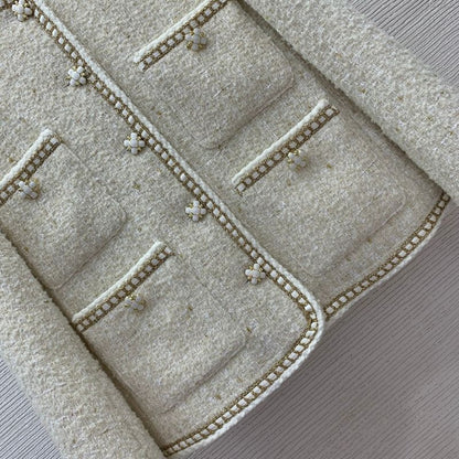 Chanel Gold Thread Braided Hem Tweed Jacket