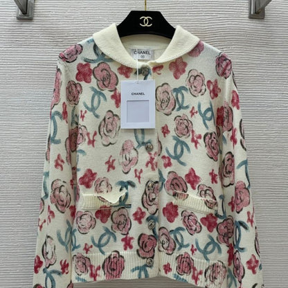 Chanel Camellia Double C Wool Knit Sweater