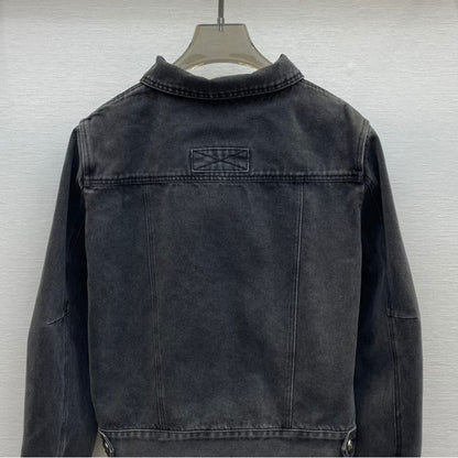 Fendi Logo Embroidered Retro Denim Casual Jacket