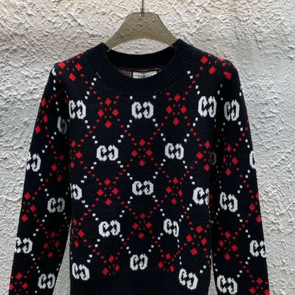Gucci Early Spring Jacquard Full Letter Pullover Sweater