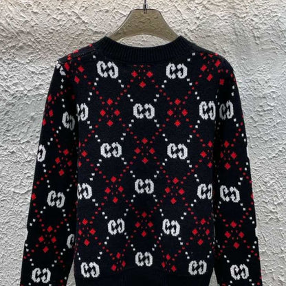 Gucci Early Spring Jacquard Full Letter Pullover Sweater