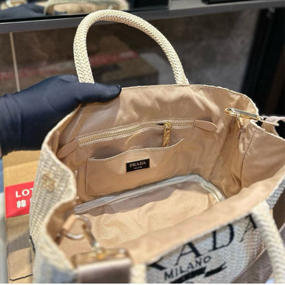 Prada Raffia Woven Handbag Shoulder Bag