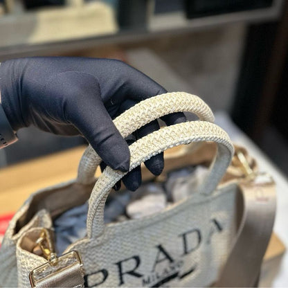 Prada Raffia Woven Handbag Shoulder Bag