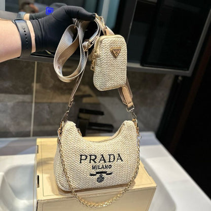 Prada Hobo Straw Underarm Bag