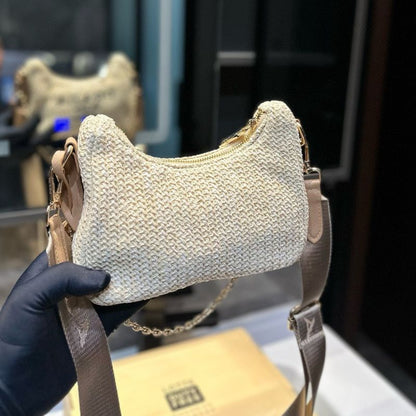 Prada Hobo Straw Underarm Bag