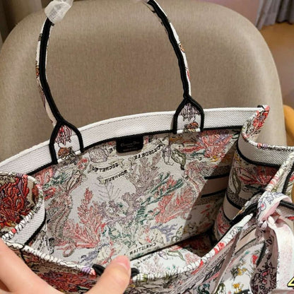 Dior Book Tote 3D Jacquard Embroidered Bag
