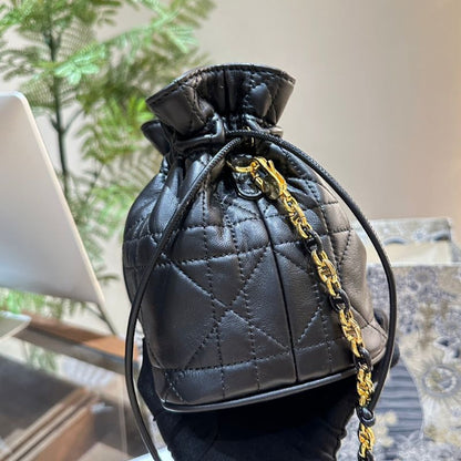 Dior Sheepskin Monogram Bucket Bag