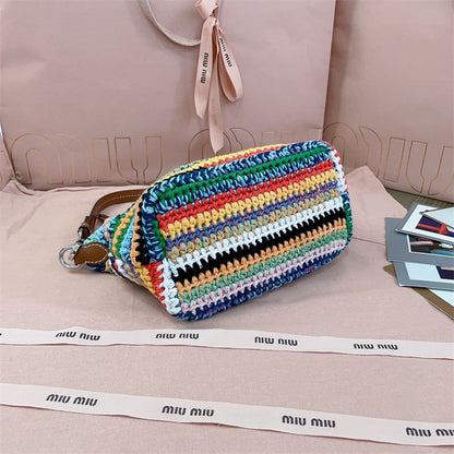Miu Miu Colour Block Crochet Shoulder Bag
