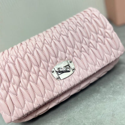 Miu Miu Crystal Embellished Leather Crossbody Bag
