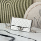 Mini Flap Bag Lambskin & Gold-Tone Metal White & Black